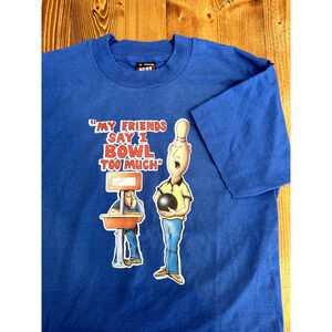 Vintage 90s Bowling Mens Tee Shirt Medium Graphic Single Stitch FOTL Best USA